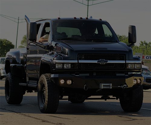 Black diesel Chevy truck